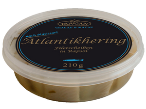 DOVGAN Matjes-style Atlantic herring in rapeseed oil 210 g